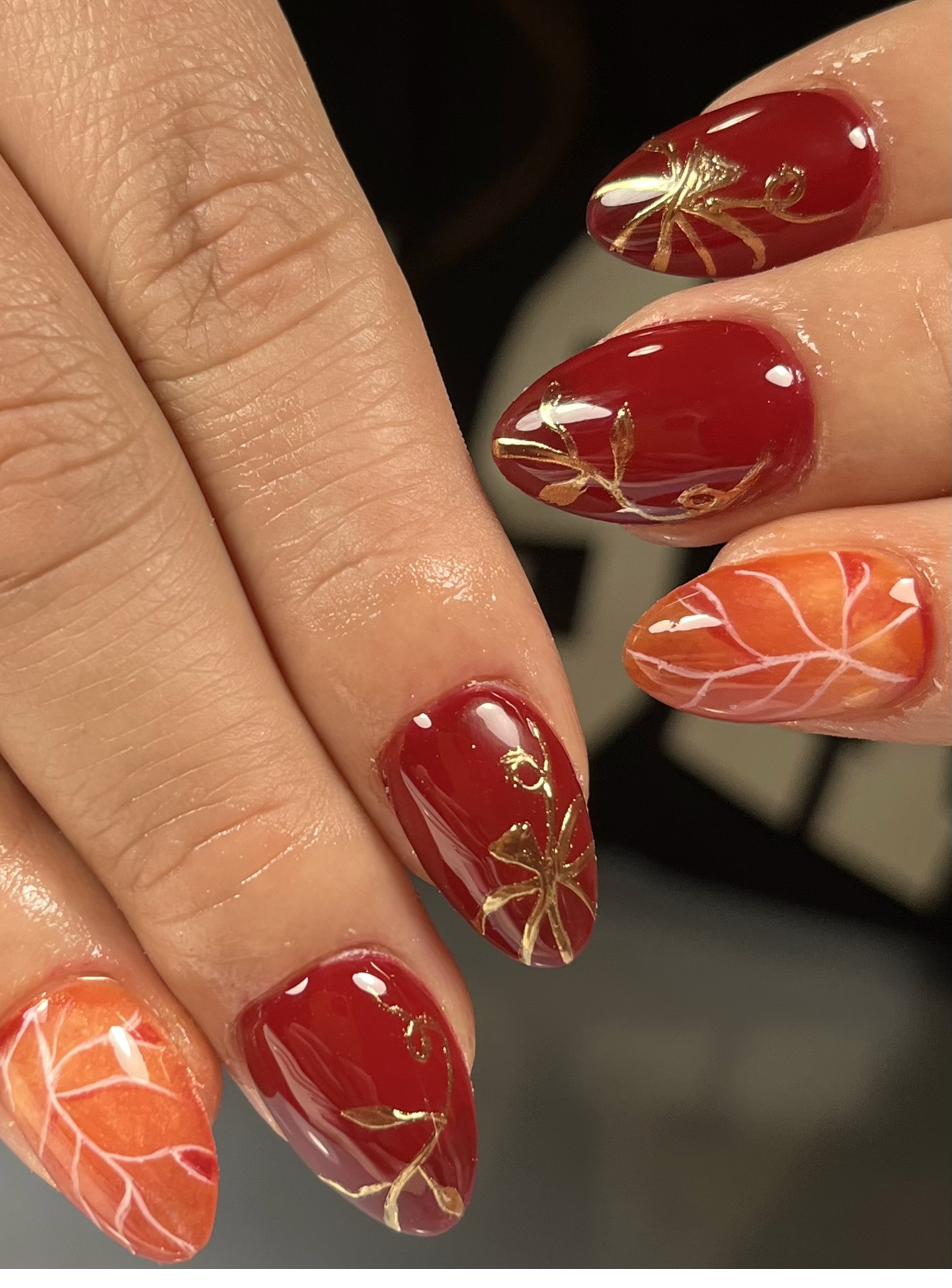 Diseño de uñas - Pink & Gold Glitter