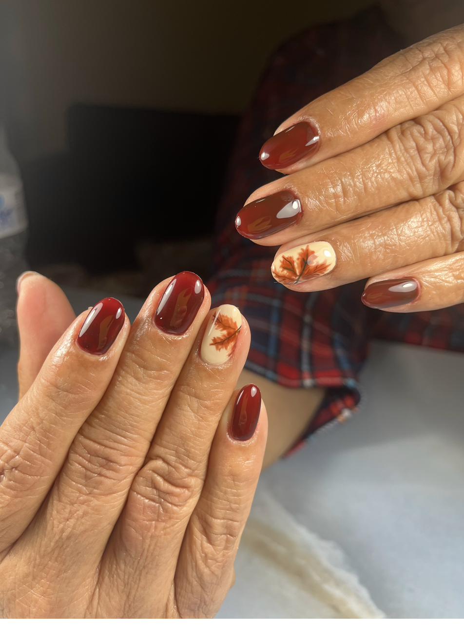 Diseño de uñas - Burgundy & Snow